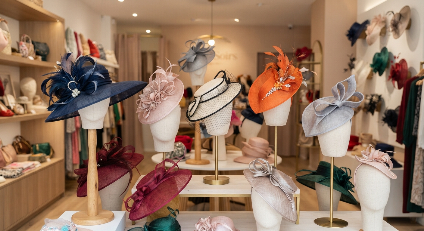 Différents modèles de chapeau de cérémonie design sont à découvrir chez Acces Soirs