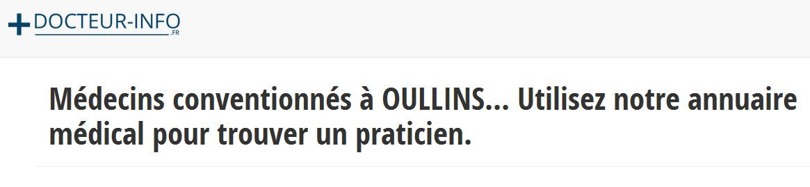 Prenez rapidement rendez-vous avec un médecin à Oullins via l’annuaire Docteur-info.fr